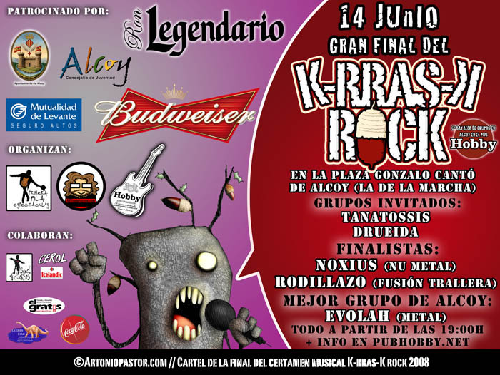 Imagen del cartel de la final del K-rras-k rock 2008